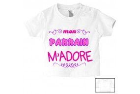 Tee-shirt de bébé i love mon parrain rouge et noir