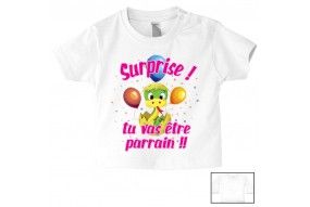 Tee-shirt de bébé i love mon parrain rouge et noir