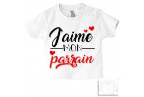 Tee-shirt de bébé j’aime ma marraine triple dose garçon