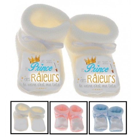 Chaussons de bébé tu vas être ma tata de cœur garçon