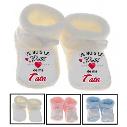 Chaussons de bébé je suis le petit cœur de mon tonton