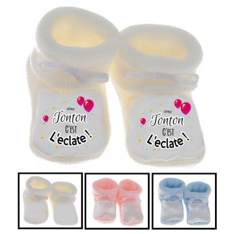 Chaussons de bébé je suis aussi bavard que tonton