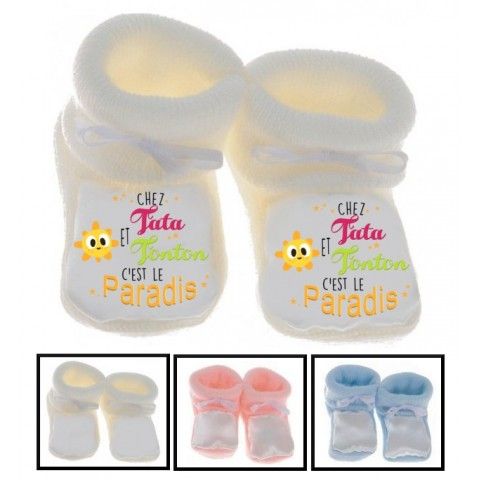 Chaussons de bébé ma tata m’adore garçon