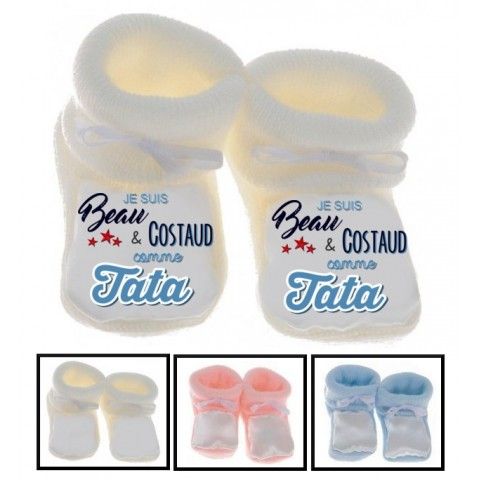 Chaussons de bébé ma tata c’est la meilleure pois fille