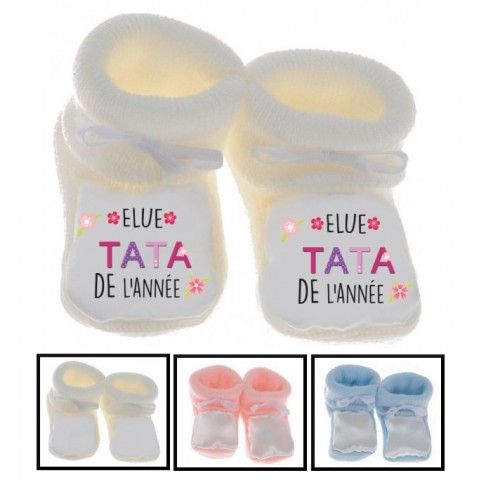 Chaussons de bébé élu tata de l’année garçon