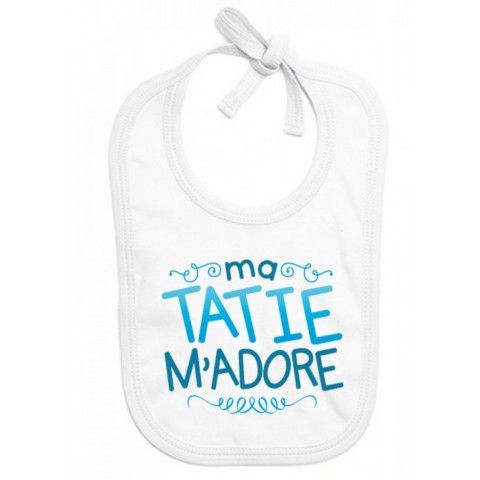 Bavoir de bébé ma tatie m’adore garçon