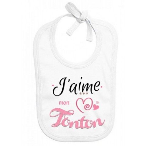 Bavoir de bébé j’aime mon toton trois étoiles garçon