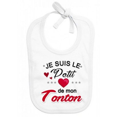 Bavoir de bébé j’aime ma tata trois étoiles fille