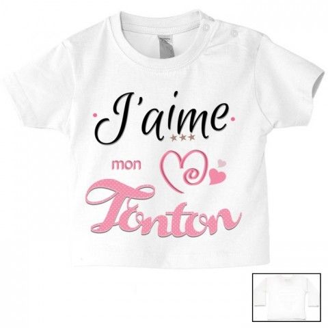 Tee-shirt de bébé j’aime mon toton trois étoiles garçon