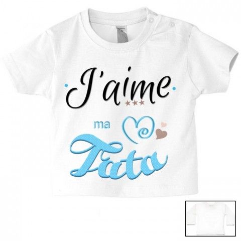 Tee-shirt de bébé j’aime mon toton trois étoiles fille