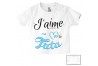 Tee-shirt de bébé j’aime mon toton trois étoiles fille