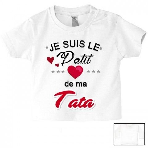 Tee-shirt de bébé je suis le petit cœur de mon tonton