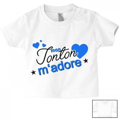 Tee-shirt de bébé mon tonton m’adore fille