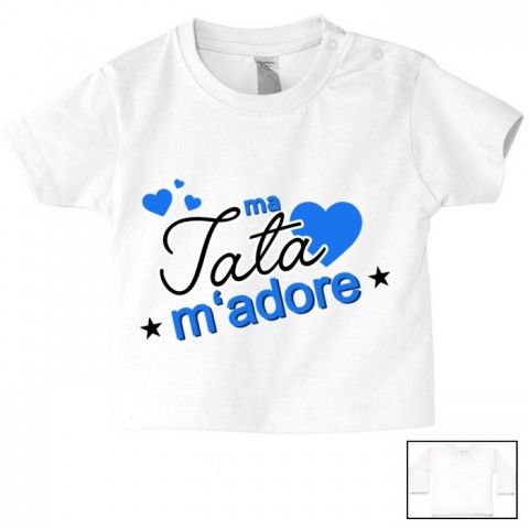 Tee-shirt de bébé ma tata m’adore fille