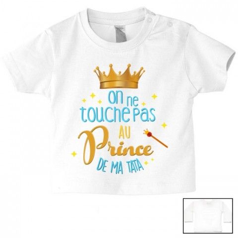 Tee-shirt de bébé on ne touche pas au prince de mon tonton