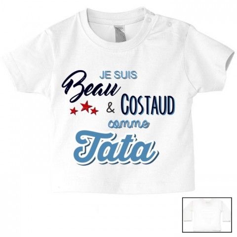 Tee-shirt de bébé ma tata c’est la meilleure pois garçon