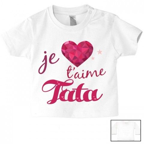 Tee-shirt de bébé je t’aime tonton strass fille