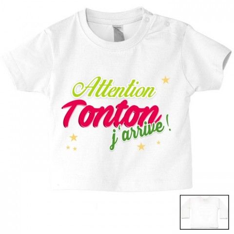 Tee-shirt de bébé quand maman dit non je demande à tonton fille