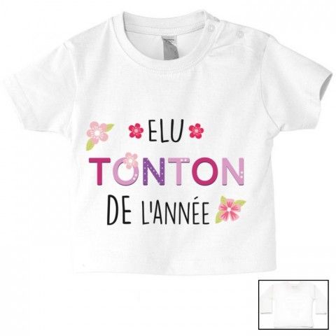 Tee-shirt de bébé élu tonton de l’année garçon