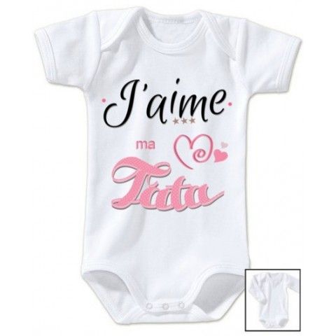 Body de bébé j’aime ma tata trois étoiles garçon