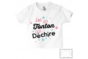 Tee-shirt de bébé j’ai un tata qui déchire garçon