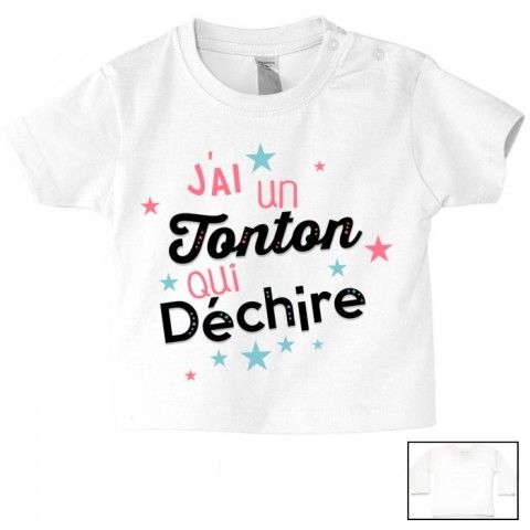 Tee-shirt de bébé j’ai un tata qui déchire garçon