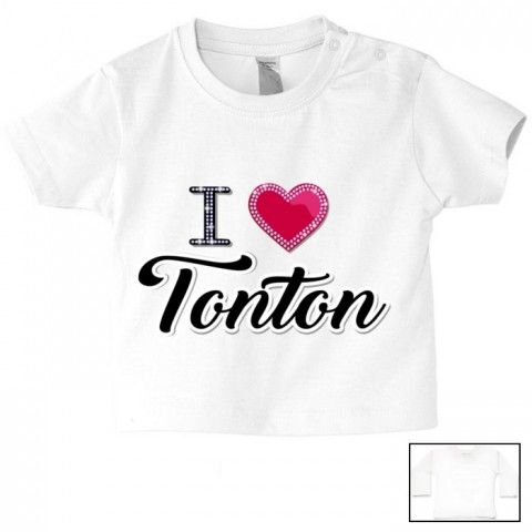 Tee-shirt de bébé i love tata cristal garçon