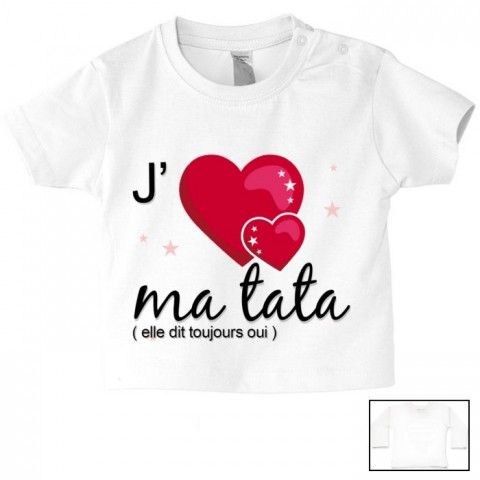 Tee-shirt de bébé i love tata cristal fille