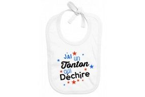 Bavoir de bébé ma tatie m’adore garçon