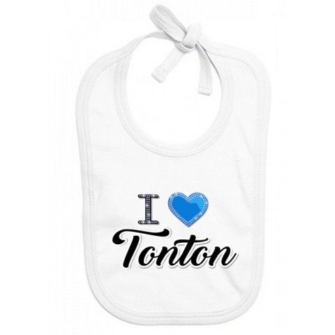 Bavoir de bébé j’aime mon toton trois étoiles garçon