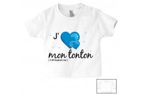 Tee-shirt de bébé j’aime mon tonton il dit toujours oui rose