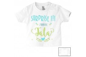 Tee-shirt de bébé surprise j’arrive tonton fille