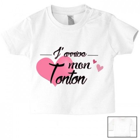 Tee-shirt de bébé surprise j’arrive tata fille