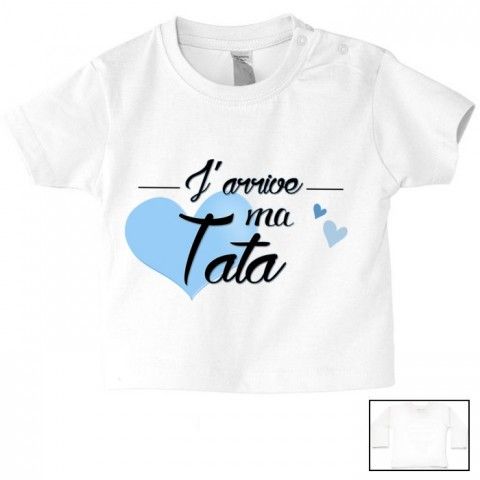 Tee-shirt de bébé j’arrive mon tonton triple cœurs violet