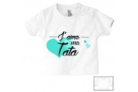 Tee-shirt de bébé j’arrive ma tata triple cœurs rose