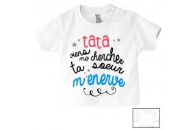 Tee-shirt de bébé j’arrive ma tata triple cœurs violet