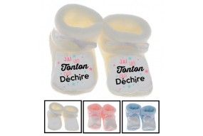 Chaussons de bébé ma tatie m’adore garçon