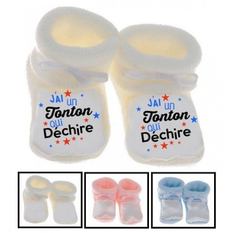 Chaussons de bébé ma tatie m’adore garçon