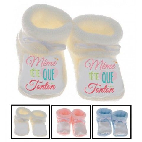 Chaussons de bébé ma tatie m’adore garçon