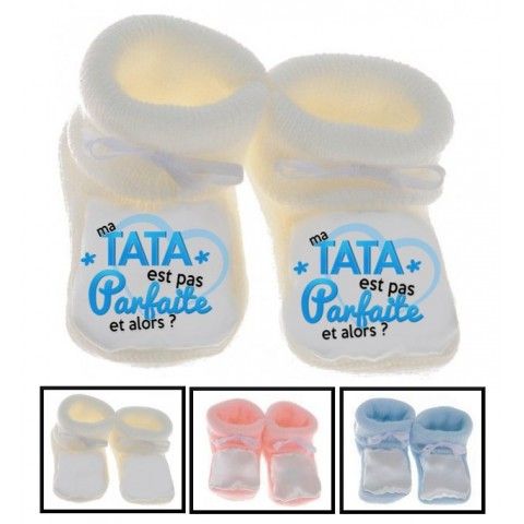 Chaussons de bébé ma tatie m’adore garçon