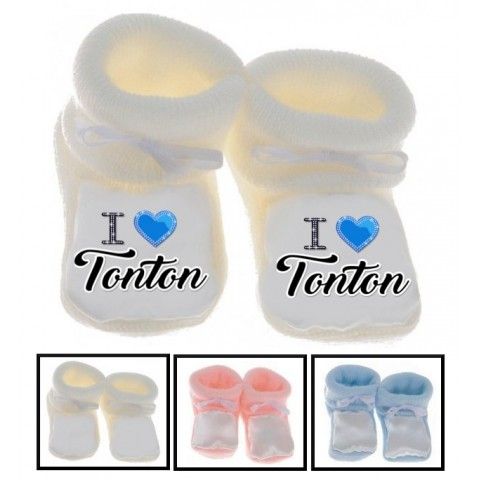 Chaussons de bébé ma tatie m’adore garçon