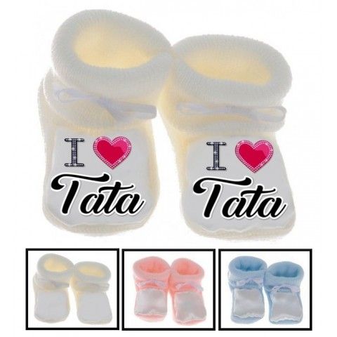 Chaussons de bébé ma tatie m’adore garçon