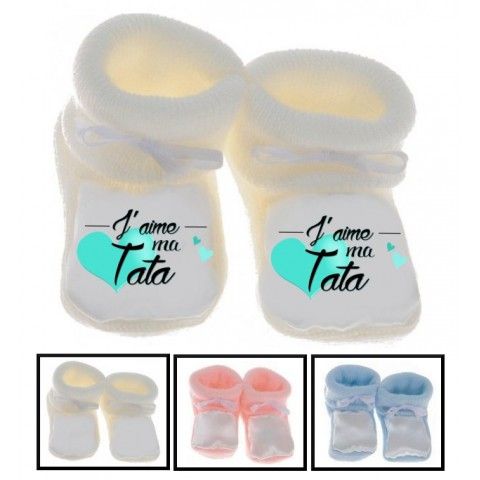 Chaussons de bébé ma tatie m’adore fille