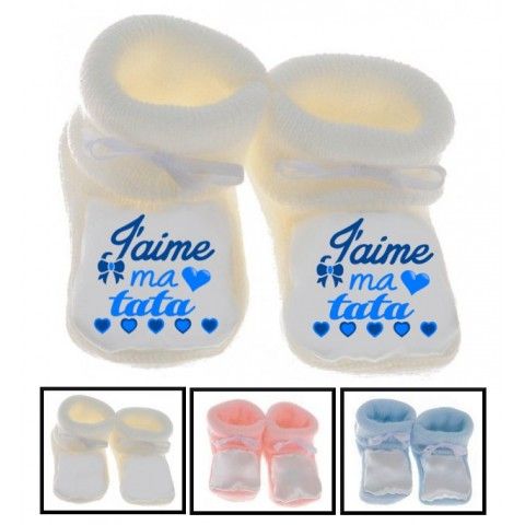 Chaussons de bébé ma tatie m’adore garçon