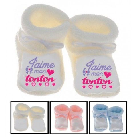 Chaussons de bébé ma tatie m’adore garçon