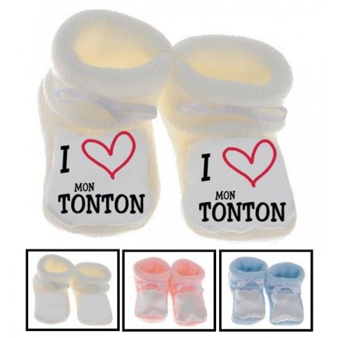 Chaussons de bébé ma tatie m’adore garçon