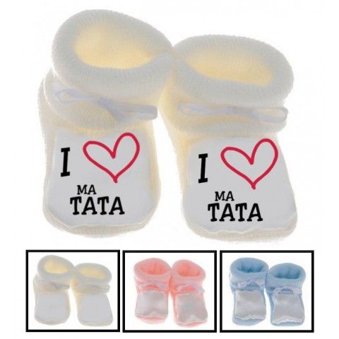 Chaussons de bébé ma tatie m’adore garçon