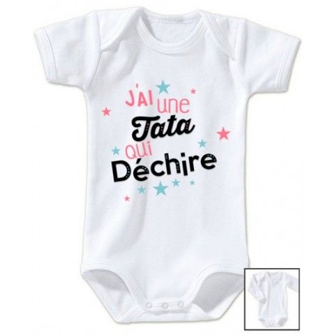 Body  de bébé ma tatie m’adore garçon