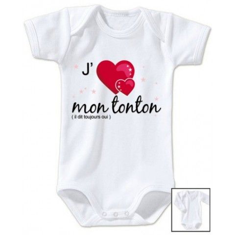 Body  de bébé ma tatie m’adore garçon