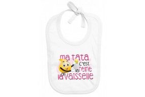 Bavoir de bébé tu vas être ma tata de cœur garçon